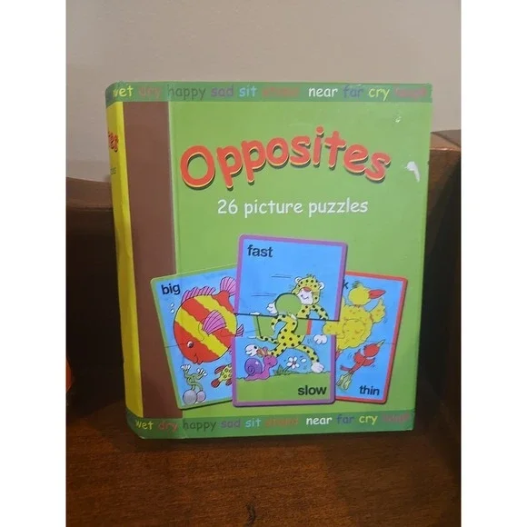 Opposites & Animals Puzzles:Picture Puzzles Book Spice Box Preschool - Lot Of 2 - Picture 3 of 11